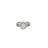 14k White Gold 1.00ct G SI1 Round Diamond Cluster Ring